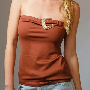 Sienna- Strapless Top With Western Buckle